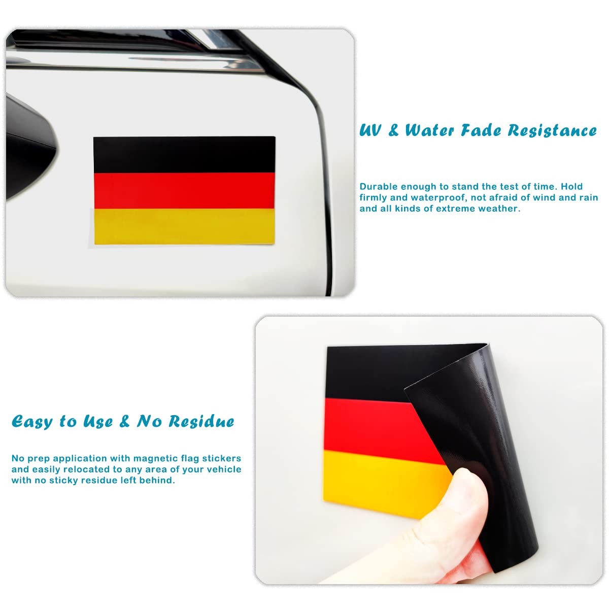 3 Pack Germany German Flag Magnet Decal, 3×5 Inches, Car, SUV, Truck, Auto