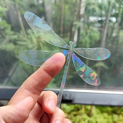 Holographic Window Decals for Bird Strikes – Glass Dragonfly, 24 Pieces