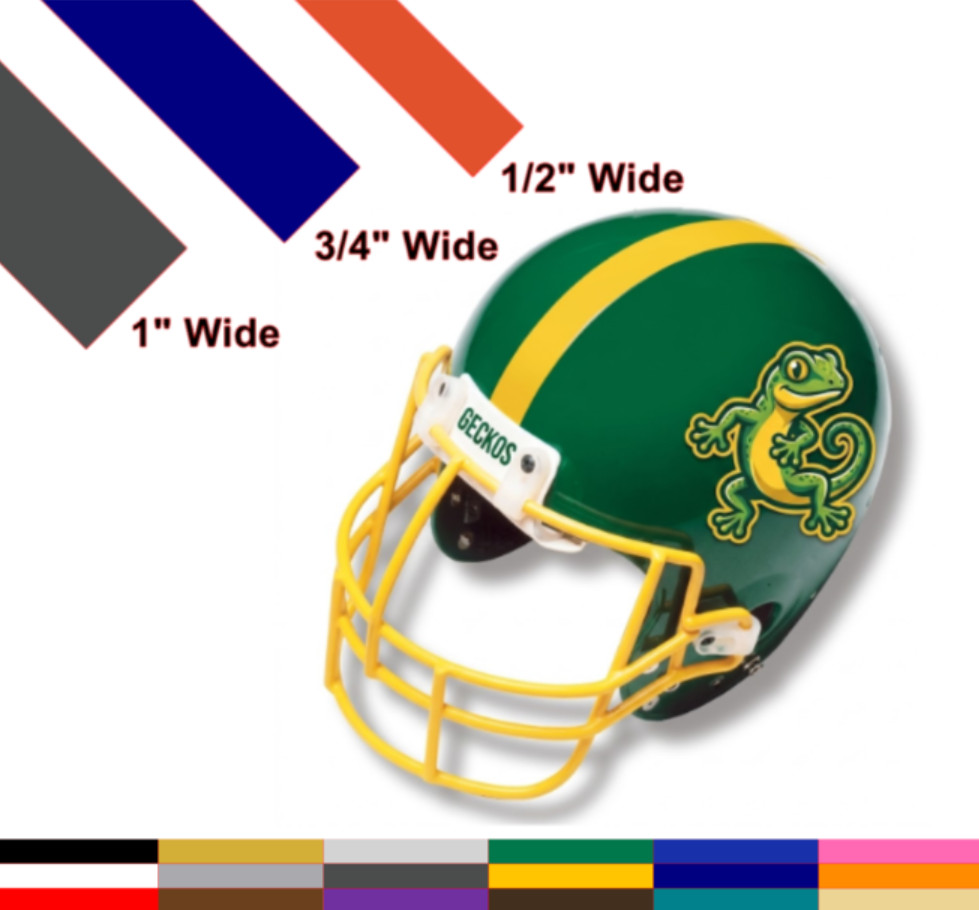 Football Helmet Stripes Decals PICK SIZE COLOR Vinyl Sticker Weatherproof Sports