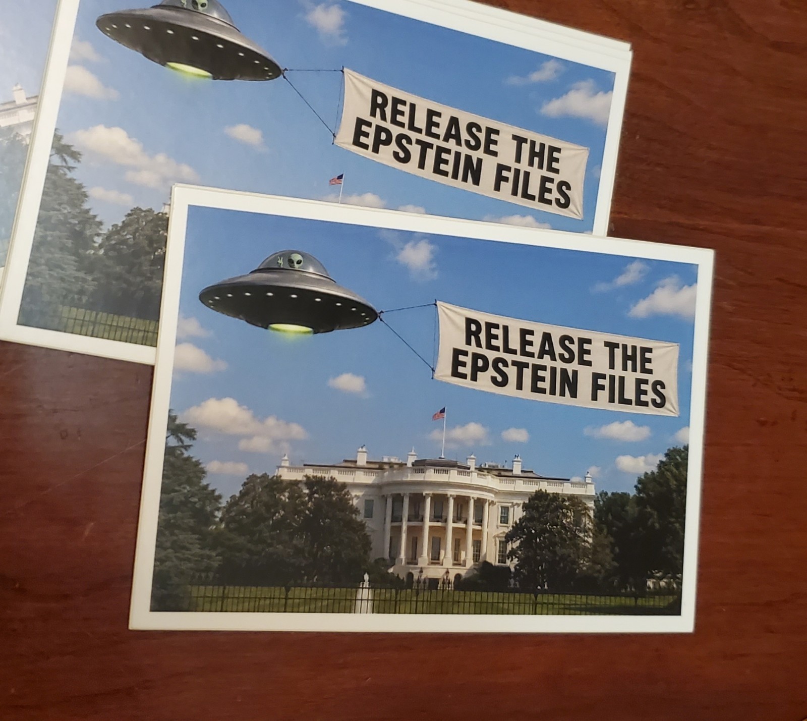 Trump EPSTEIN FILES STICKER UFO 🛸 WHITEHOUSE 🇺🇸