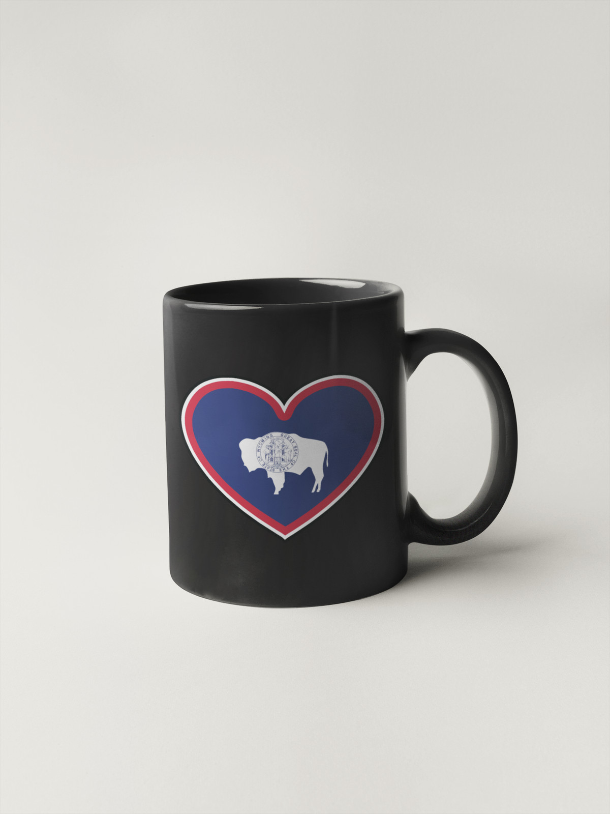 State of Wyoming Flag Heart Sticker Decal USA Wyoming State