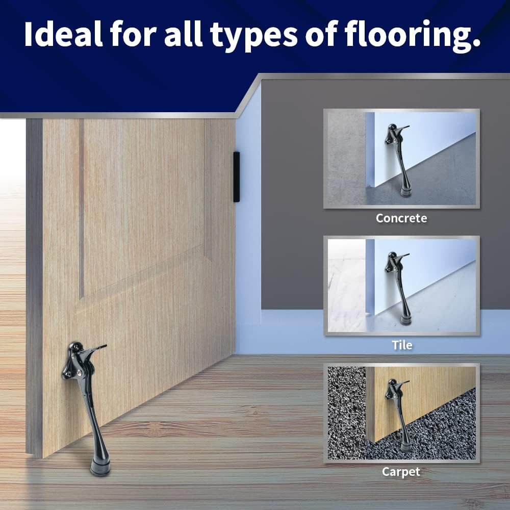 Kickdown Door Stopper, 6-Inch Commercial Heavy Duty Door Stop Holder Kick Door K