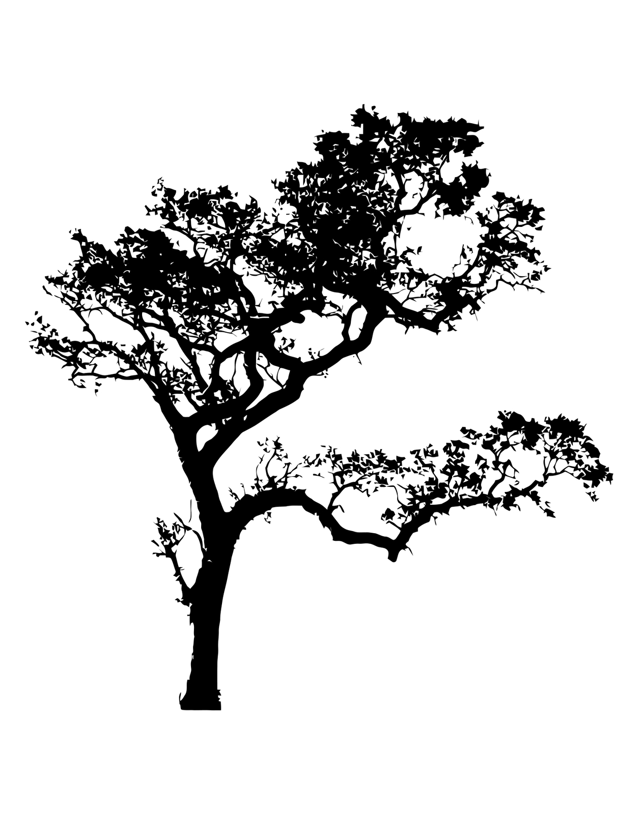 Tree Wall Decal. Tree Wall Sticker. Tree Sticker for Bedroom Bathroom Decor #409