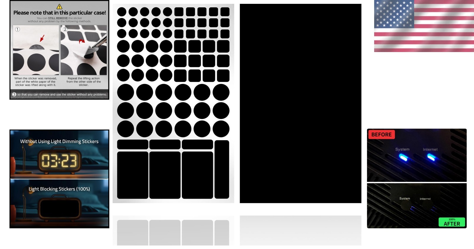 Effortless 100% Blocking Stickers – 2 Sheets for Instant Privacy Solutions