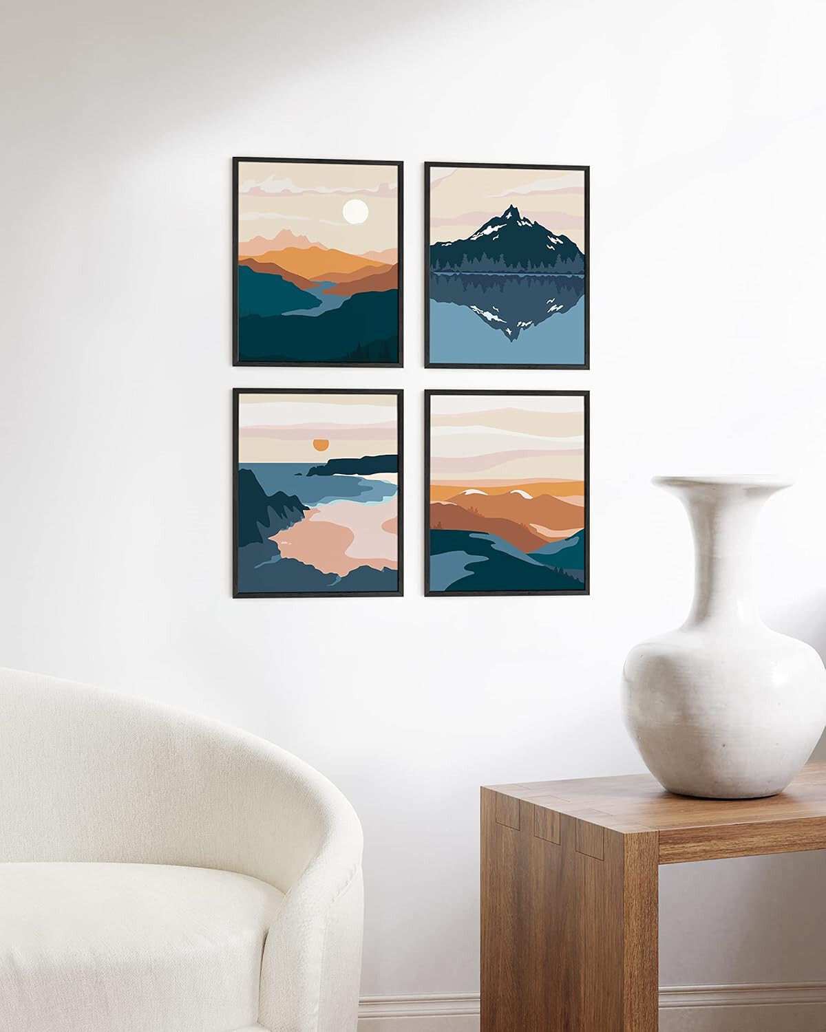 Japanese Wall Art Prints Set of 6 Anime Posters Abstract Illustration Wall Art C