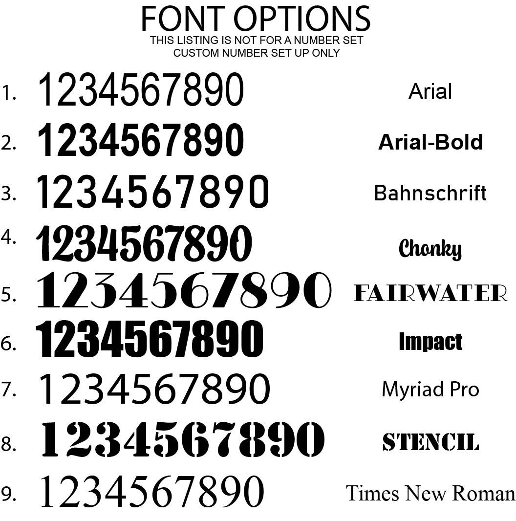 Set of 2 Custom Mailbox Numbers Vinyl Decals Permanent Sticker Pick Size & Color