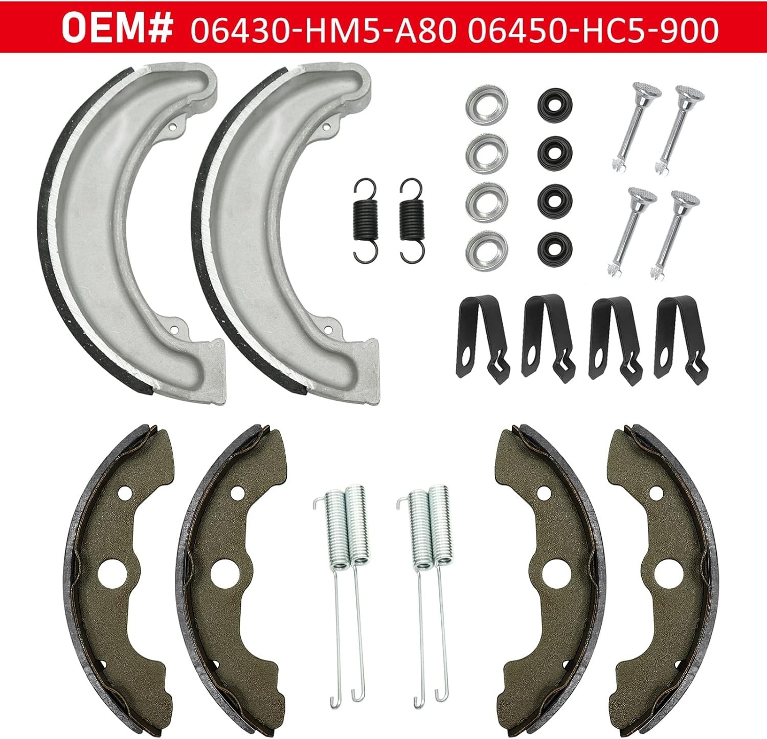 Brake Shoes Kit Front & Rear for Honda Fourtrax 300 4×4 1988-2000 TRX300 TRX3…