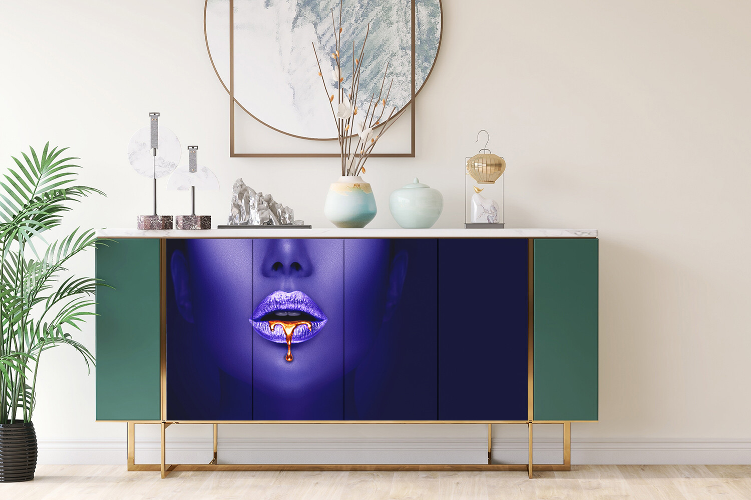 Worktop Covering Furniture Stickers Self Adhesive Vinyl Wrap Female face 100×50