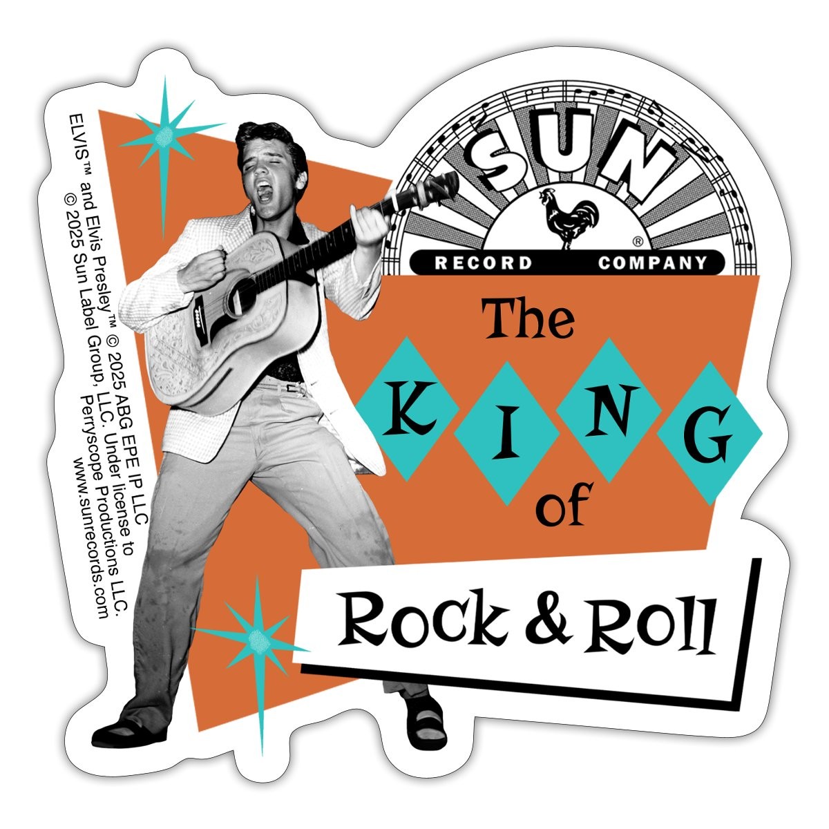 Elvis Presley The King Of Rock & Roll Sticker, max. 4 x 4"