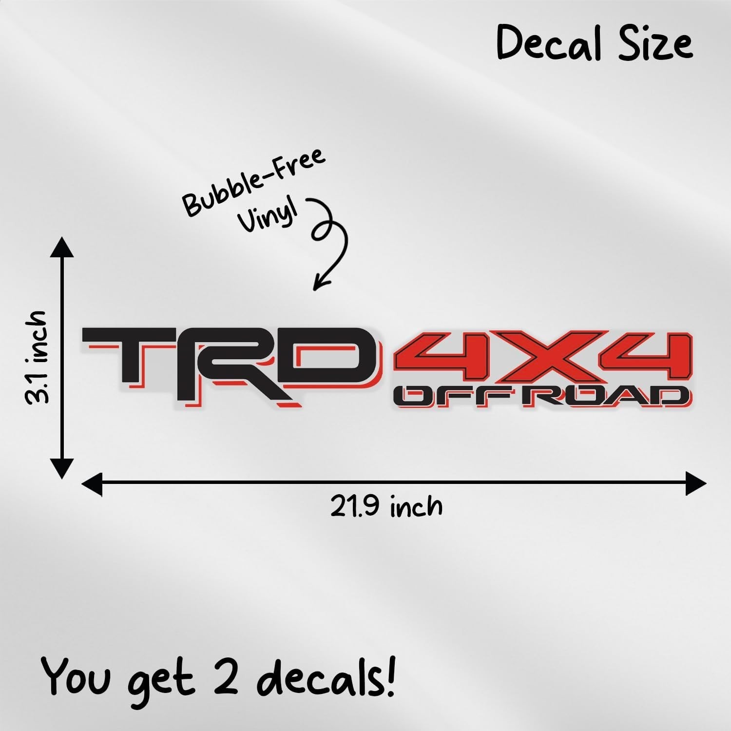 GRITKULTURE Removable TRD 4×4 Offroad Bedside Graphic Vinyl Decals 2 Pack