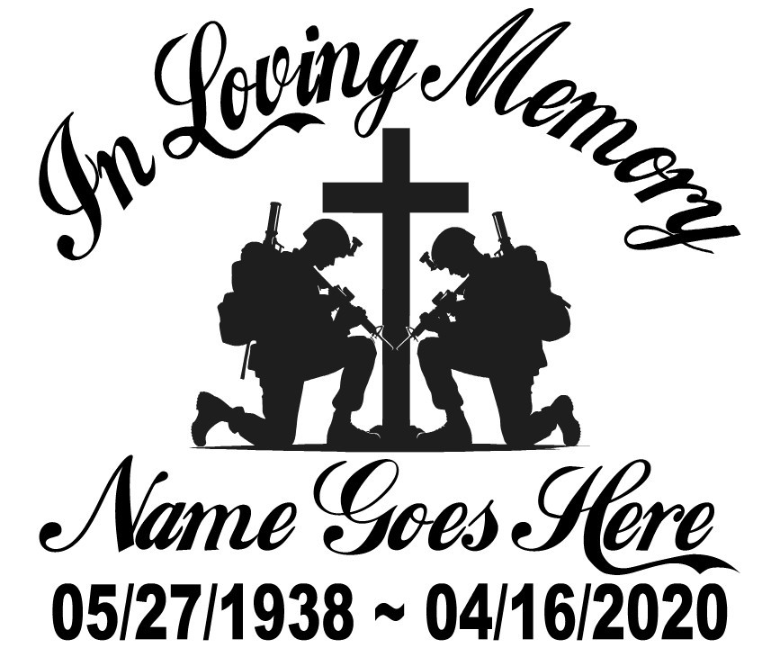 In Loving Memory Of – Military Armed Forces Sticker Decal Memorial Personalize 1
