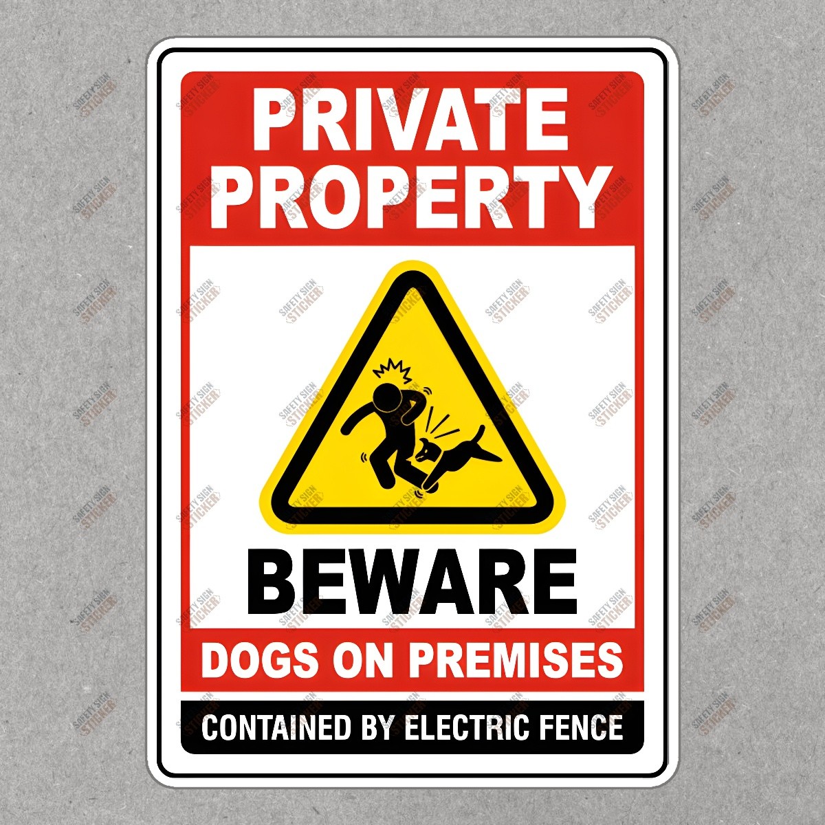 Private Property Beware Dogs on Premises Safety Sign Electric Fence #861602