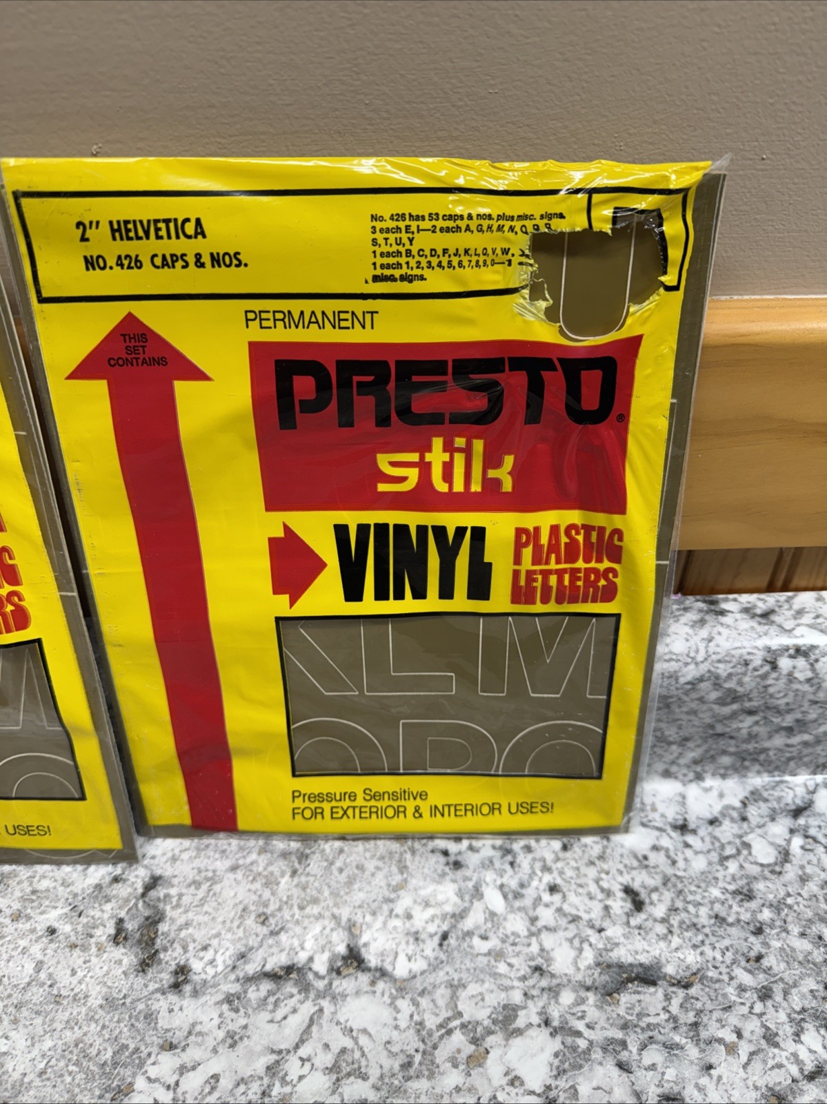 Vintage Presto Stik 2” Vinyl Plastic Letters – Helvetica Lot Of 2 Gold