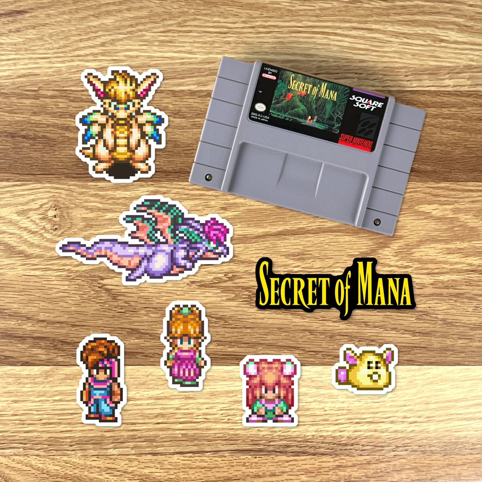 Secret of Mana Stickers Super Nintendo SNES Pixel Art 37 Sticker Pack