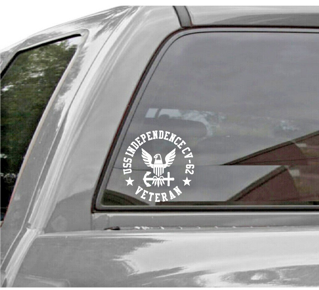 USS INDEPENDENCE CV-62 Vinyl Window Decal U.S. NAVY Style