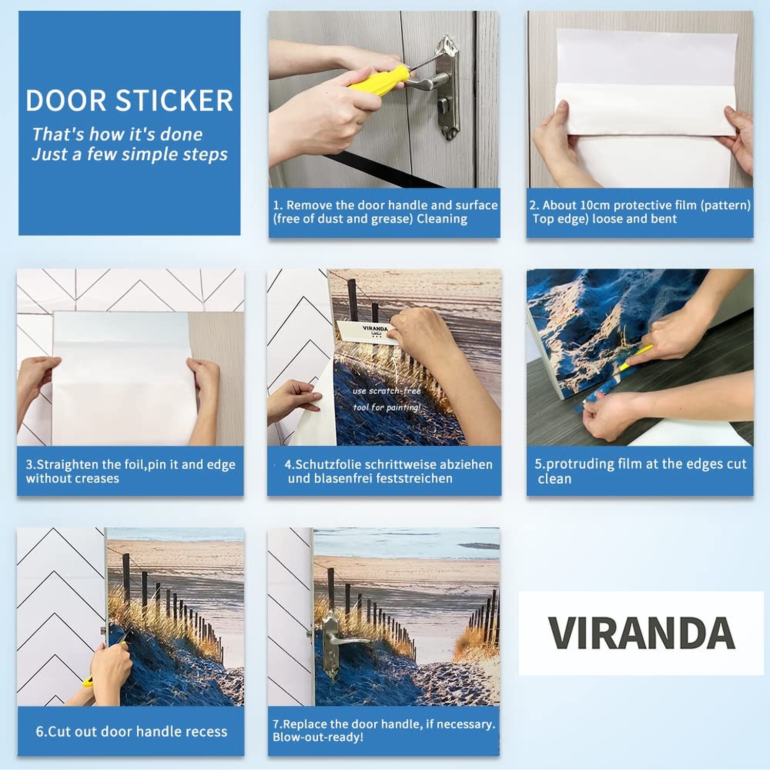 3D Door Stickers Murals Peel and Stick – Landscape – Door Wallpaper Self-Adhe…