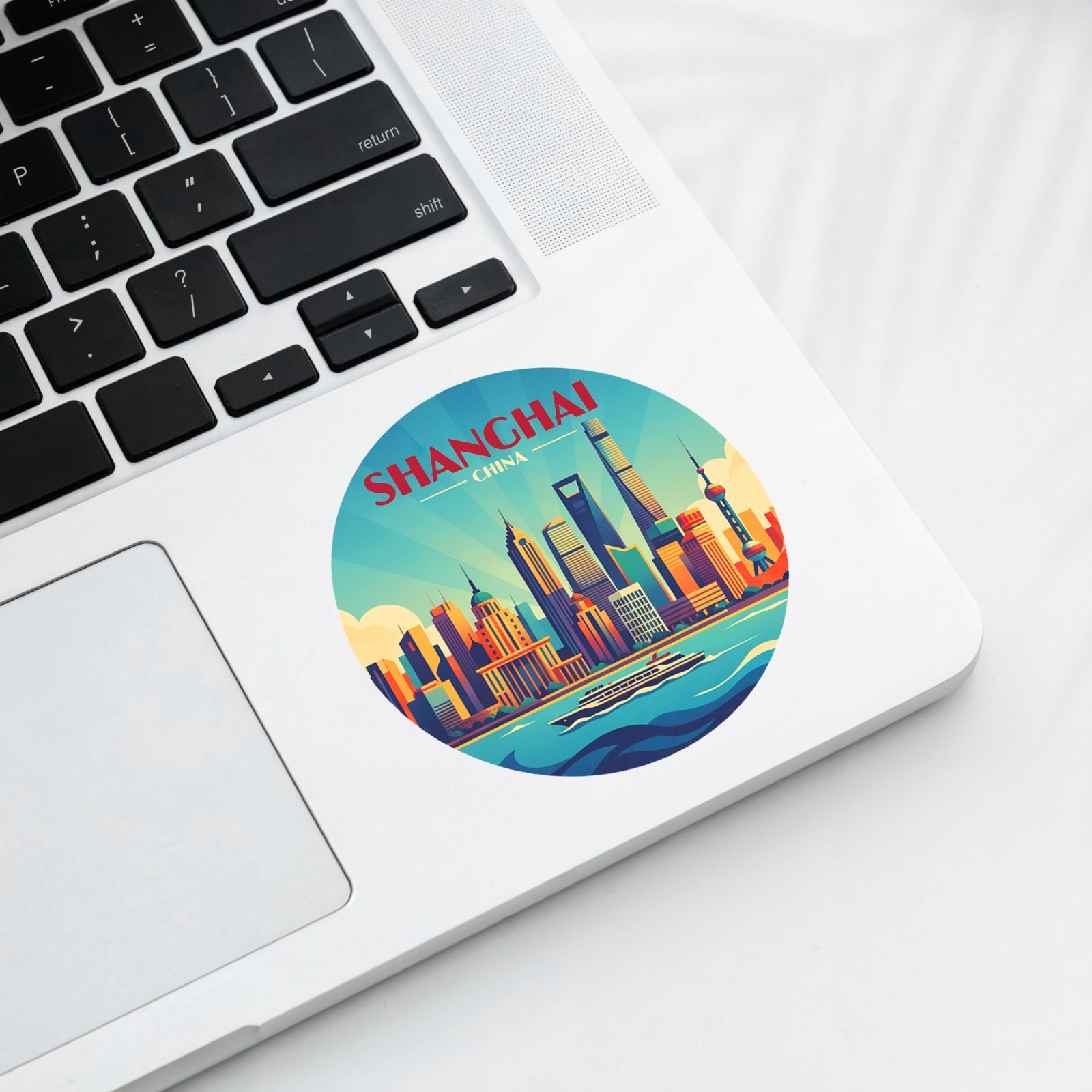 Shanghai China Vintage Travel Sticker Die Cut Waterproof Vinyl Laptop Decal