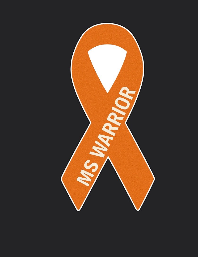 MS Multiple Sclerosis Warrior Orange Ribbon Awareness Cars Laptops Cups 3” Tall