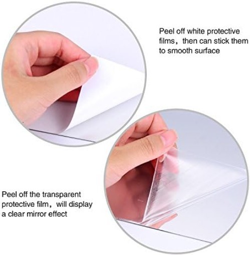 9 Pieces Mirror Stickers 6 x 9 Inches, 6 x 6 Inches Adhesive Craft Mirrors Ac…