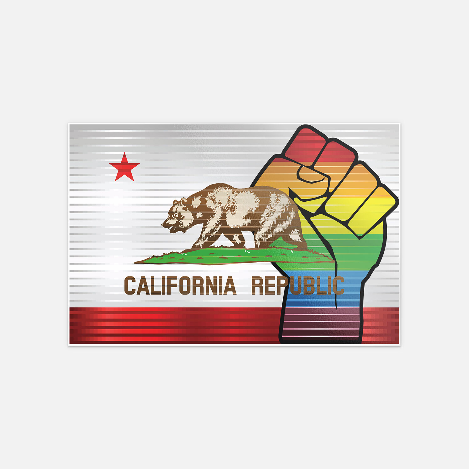 Lgbt Pride Protest Fist California Flag USA Vinyl Sticker Decal