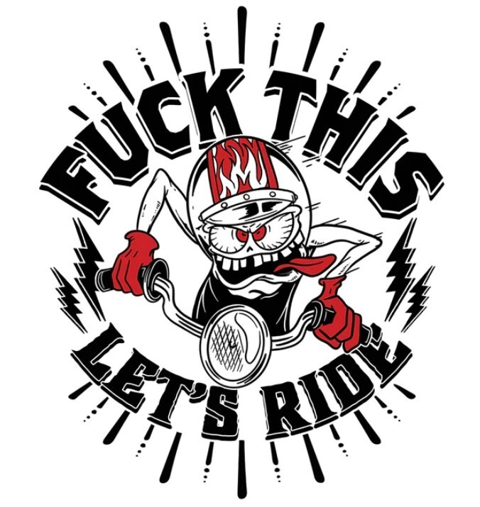 NEW LETHAL THREAT F THIS LET'S RIDE MINI DECAL STICKER 2.75"x3.25" RC00239