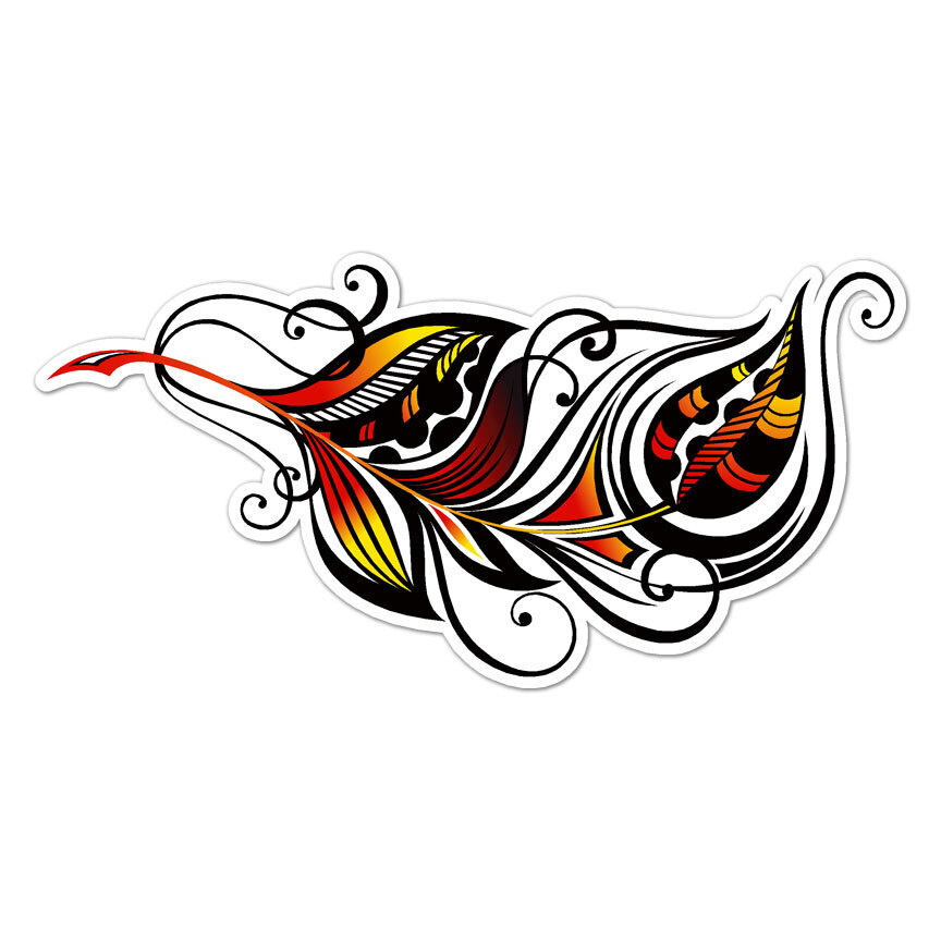 Fancy Feather, Vinyl Decal Sticker, Indoor Outdoor, 3 Sizes, #8629
