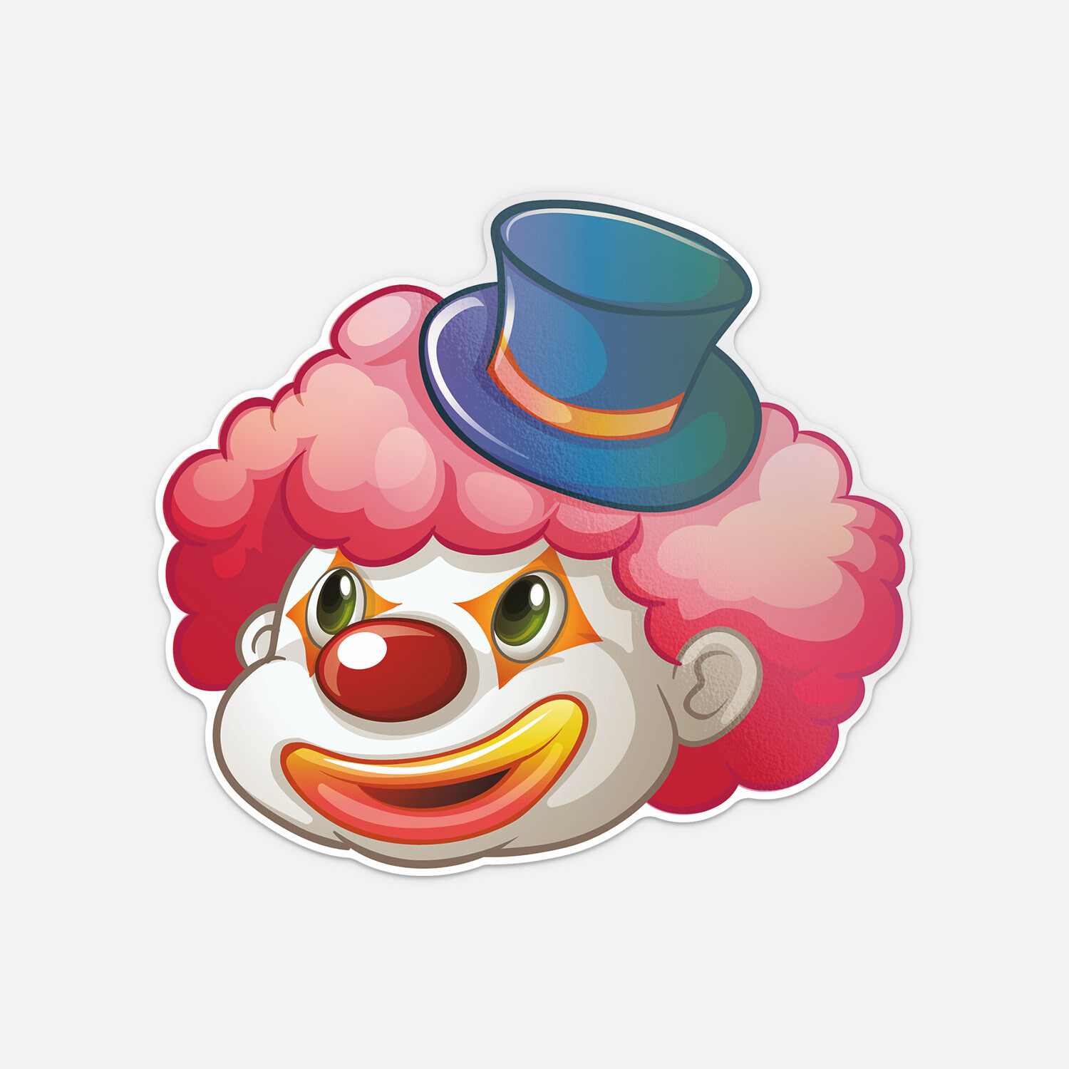 Clown Cylinder Hat Face Vinyl Sticker Decal
