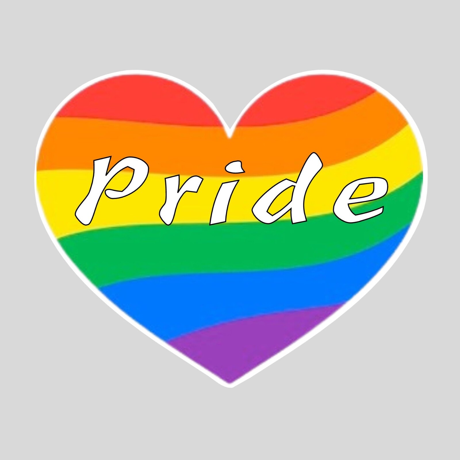 PRIDE RAINBOW HEART STICKER GAY LGBTQ