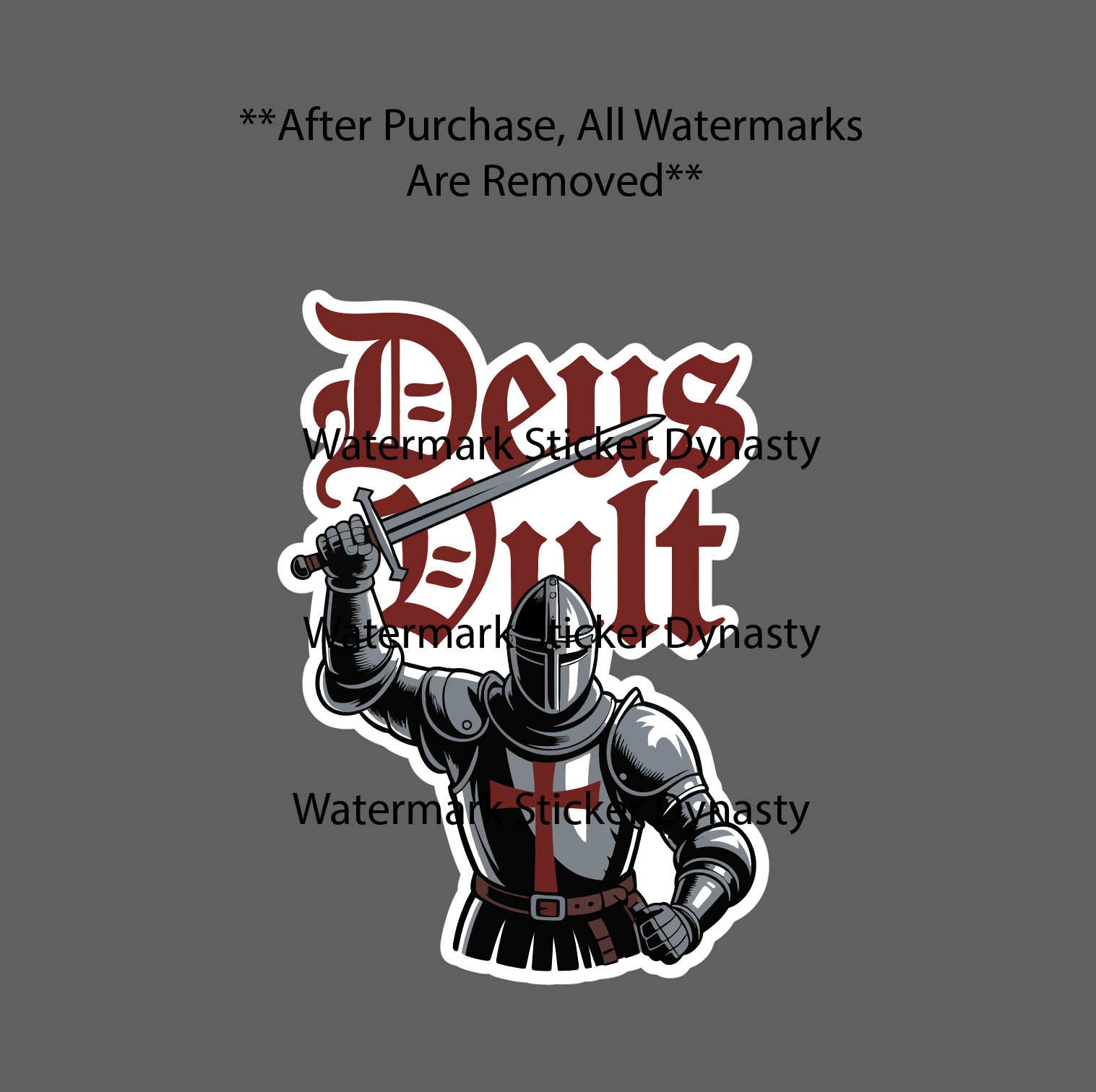 Deus Vult Knight Sticker Waterproof Decal Christian Warrior Faith Jesus Gift NEW