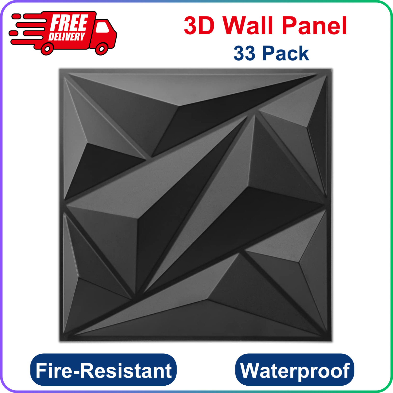 33Pk 3D Wall Panel Diamond For Interior Wall Decor PVC Flower Textured 12"x12"