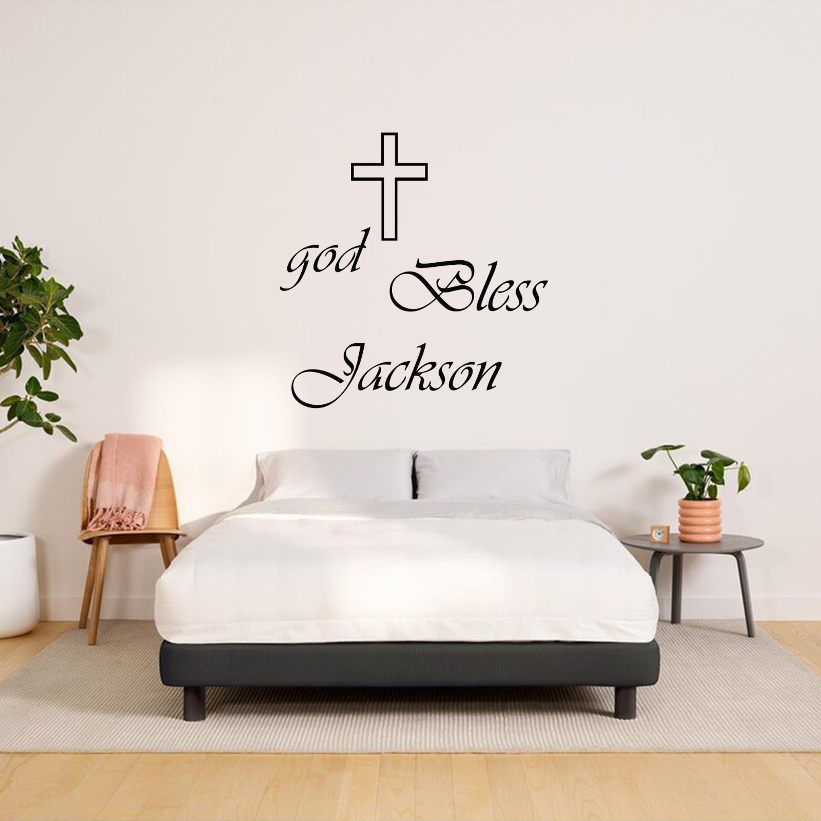 Personalized Baptism Wall Decal Girl Name Wall Decal Nursery Girl Boy God