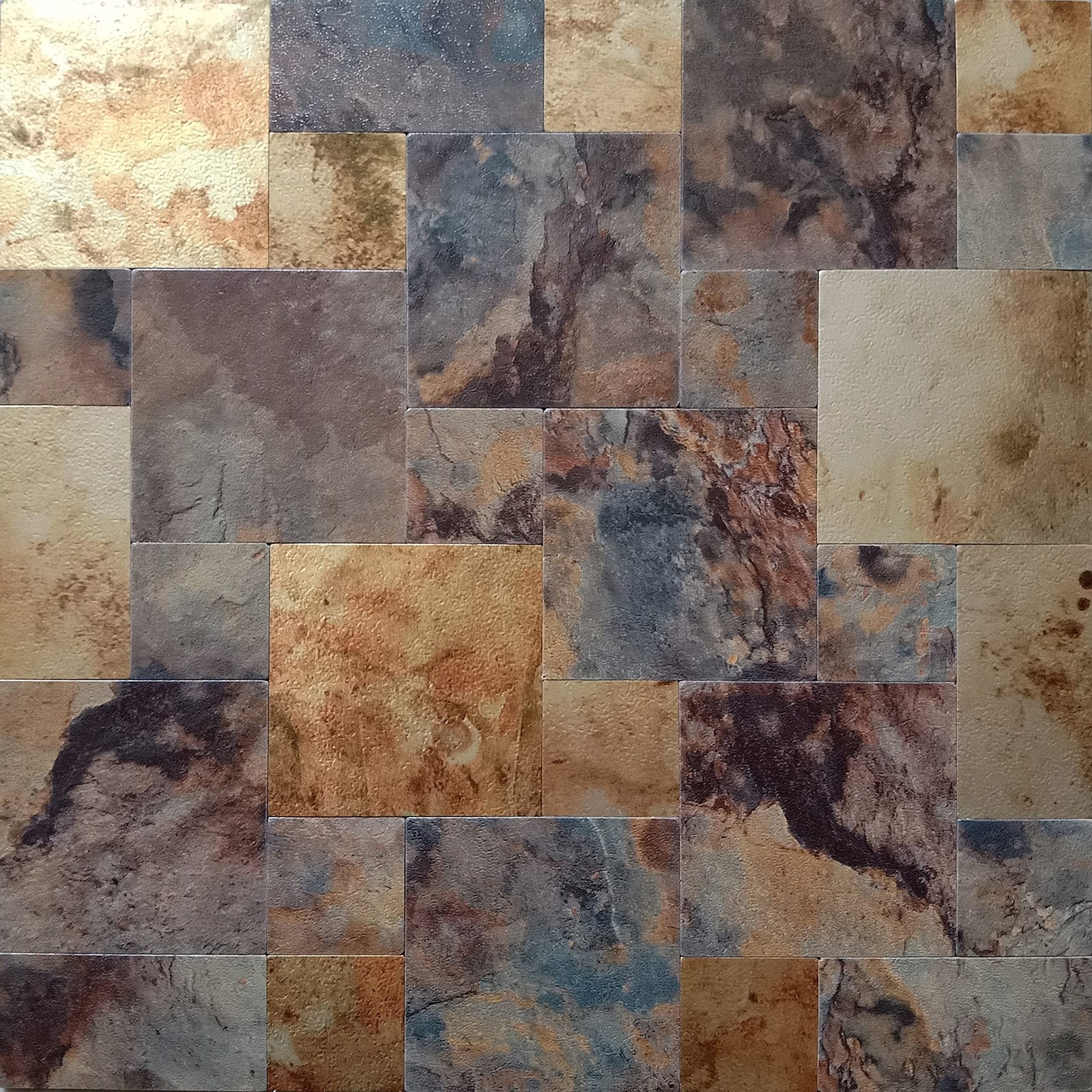 10-Peel and Stick Backsplash Stone Tiles, Brushed Aluminum PVC Surface Metal …