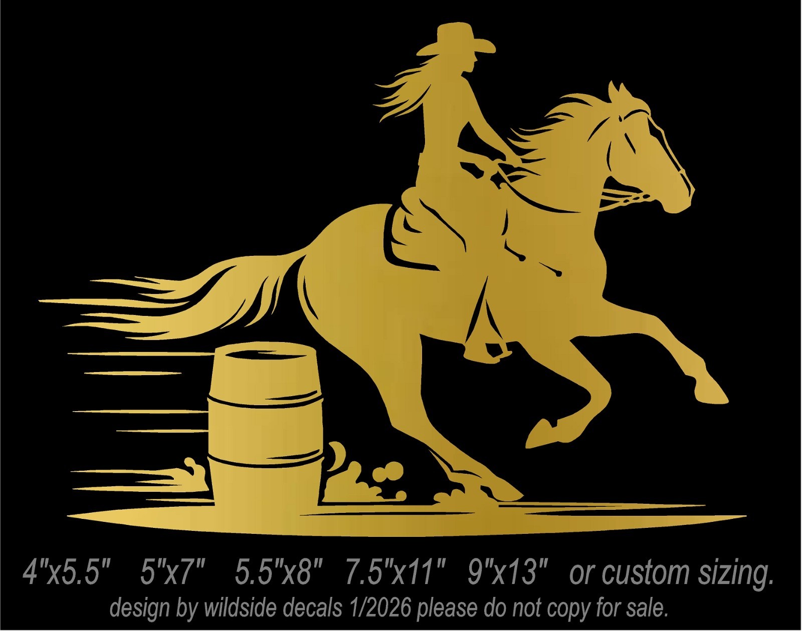 Female Barrel Racer Vinyl Decal car window horse trailer sticker
