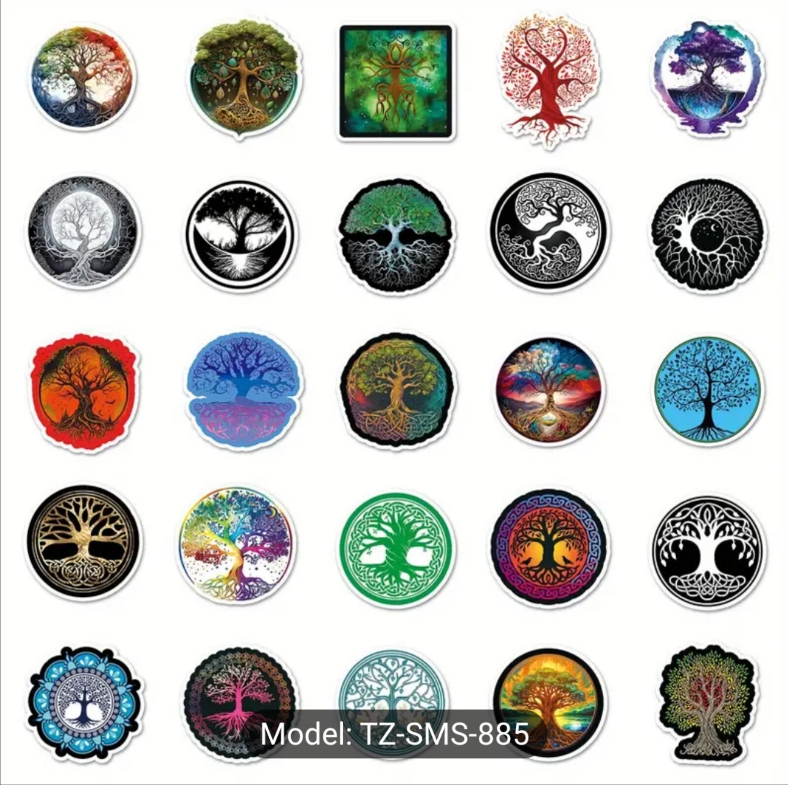 10 PCS Tree of Life Celtic Totem Stickers BRAND NEW