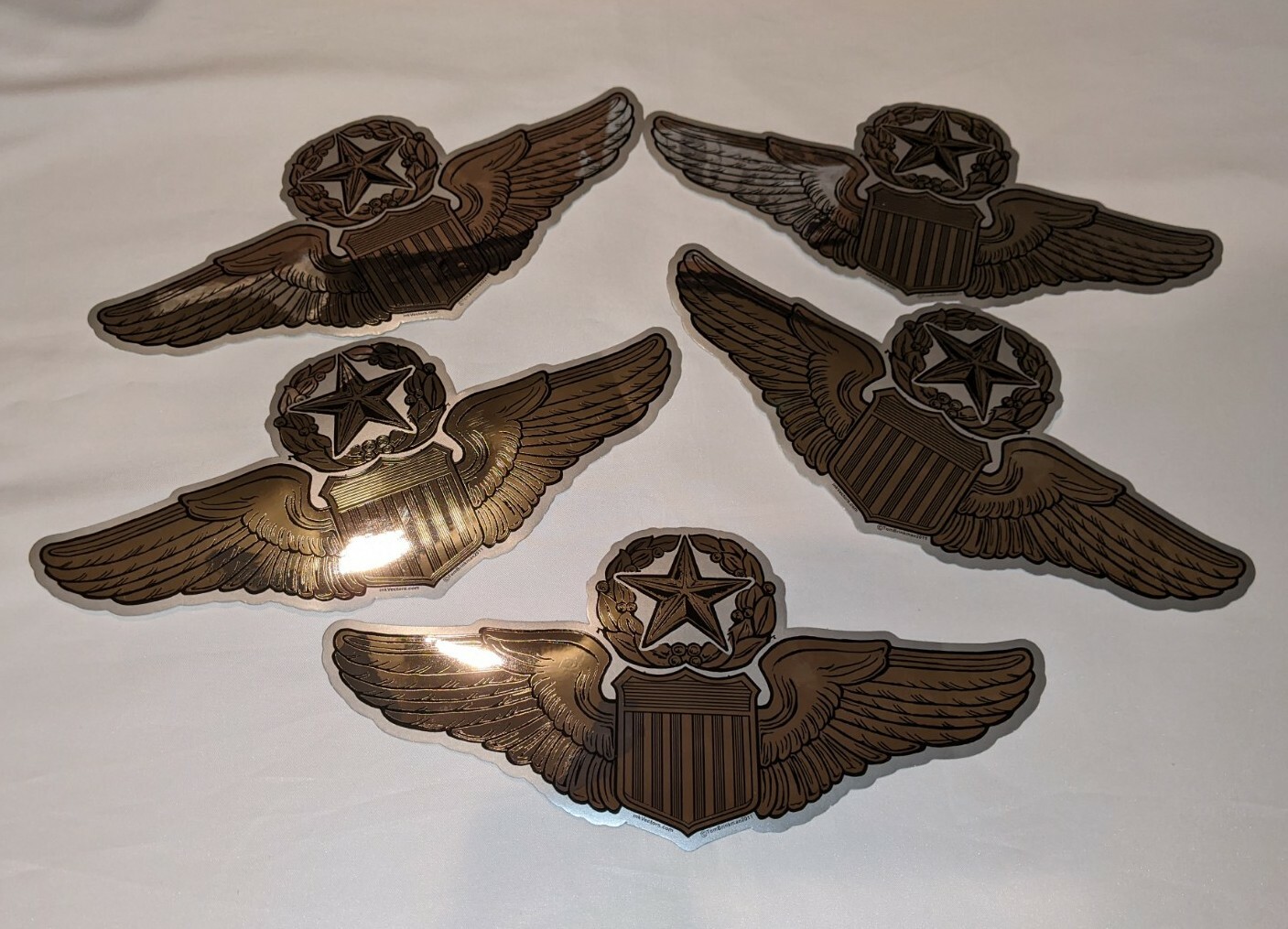 United States Air Force Pilots Sticker 9 Inches Lot Of 5 Silver 3 In 1