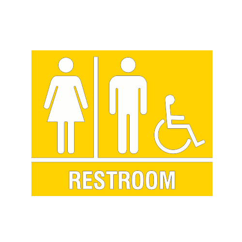 Unisex Handicap Public Restroom Bathroom Sign Business Store Window Wall Decal