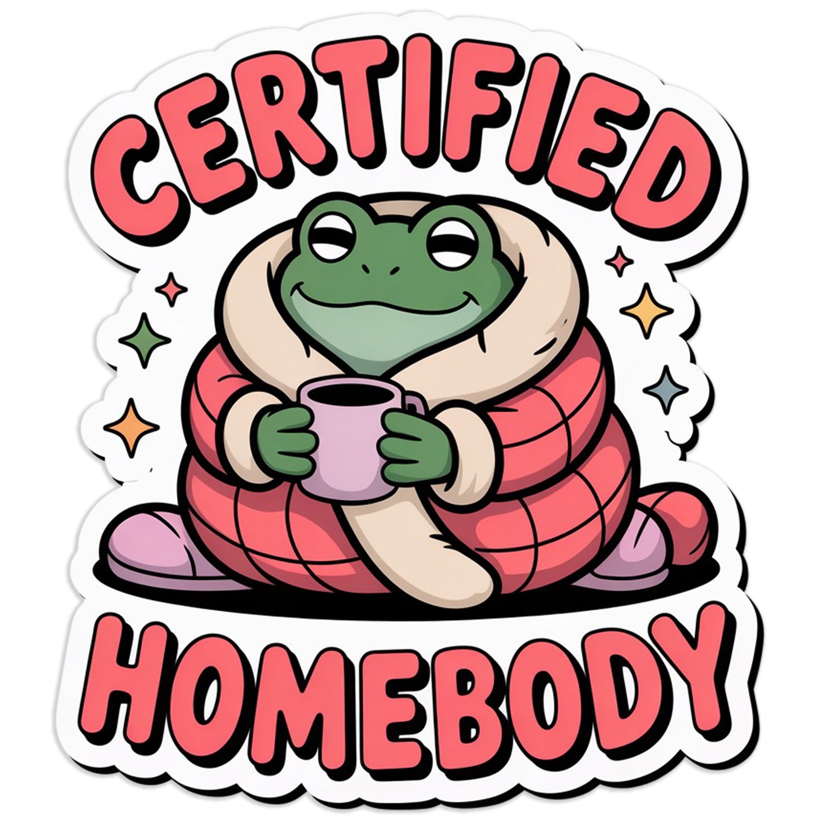 Certified Homebody Frog – Vinyl Decal Sticker – Car Window Laptop – #1679