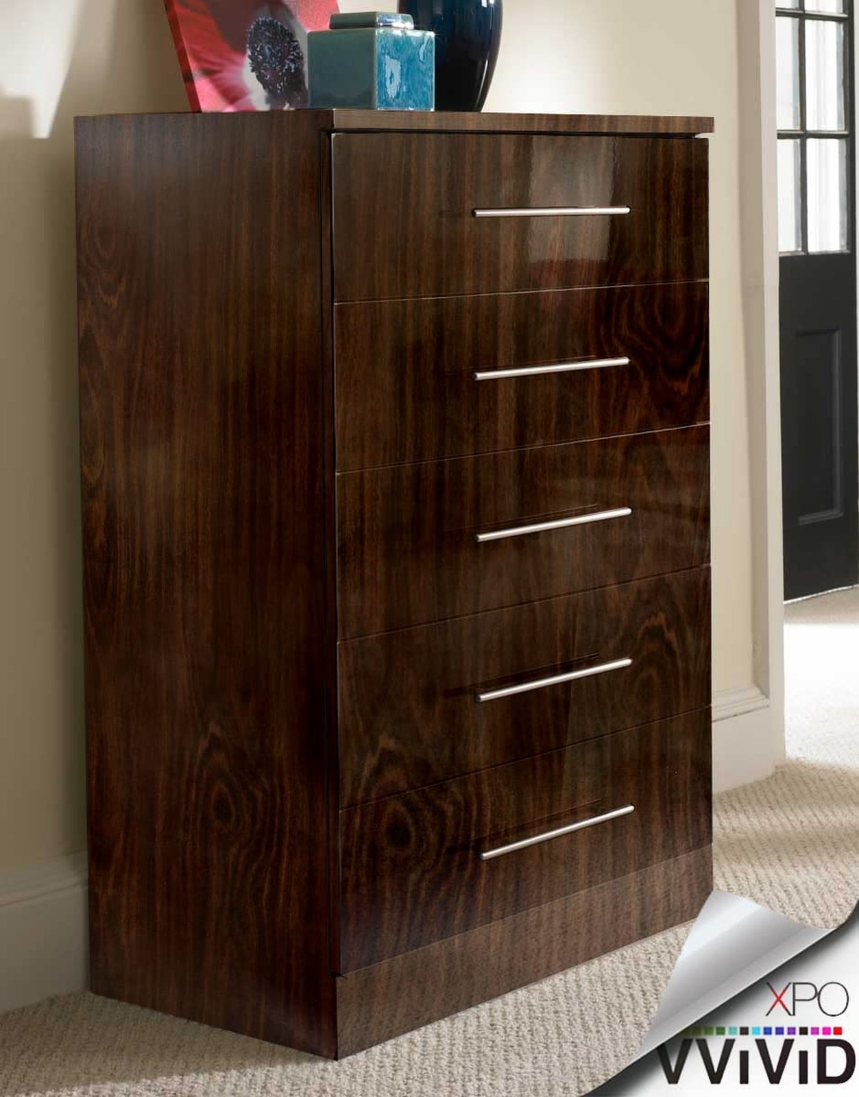 VViViD Dark Brown Cedar High Gloss Wood Grain Faux Finish Textured Vinyl Wrap…