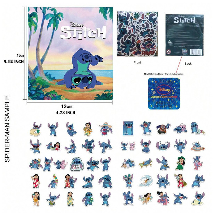 50PCS Lilo and Stitch Vinyl Waterproof Stickers – Stickers for Car, Phone etc.