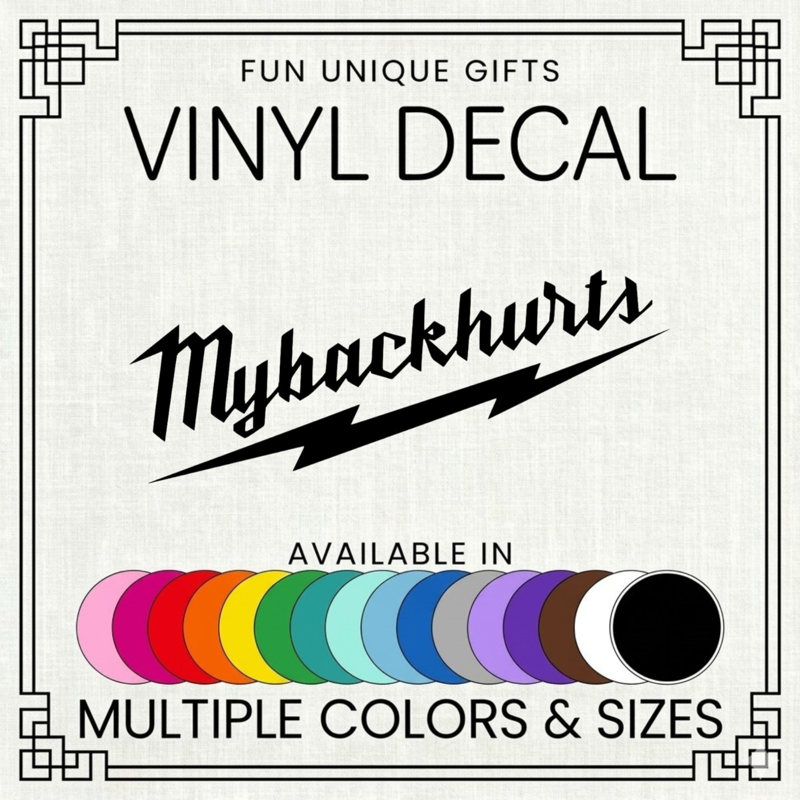 My back hurts Milwaukee Vinyl Decal Sticker -Multiple Colors & Sizes- SHIPS FREE