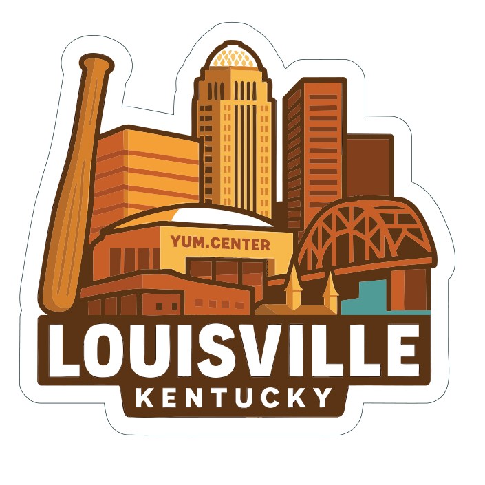 Louisville Kentucky Sticker Decal Vinyl Die-Cut City Skyline Landmark Design