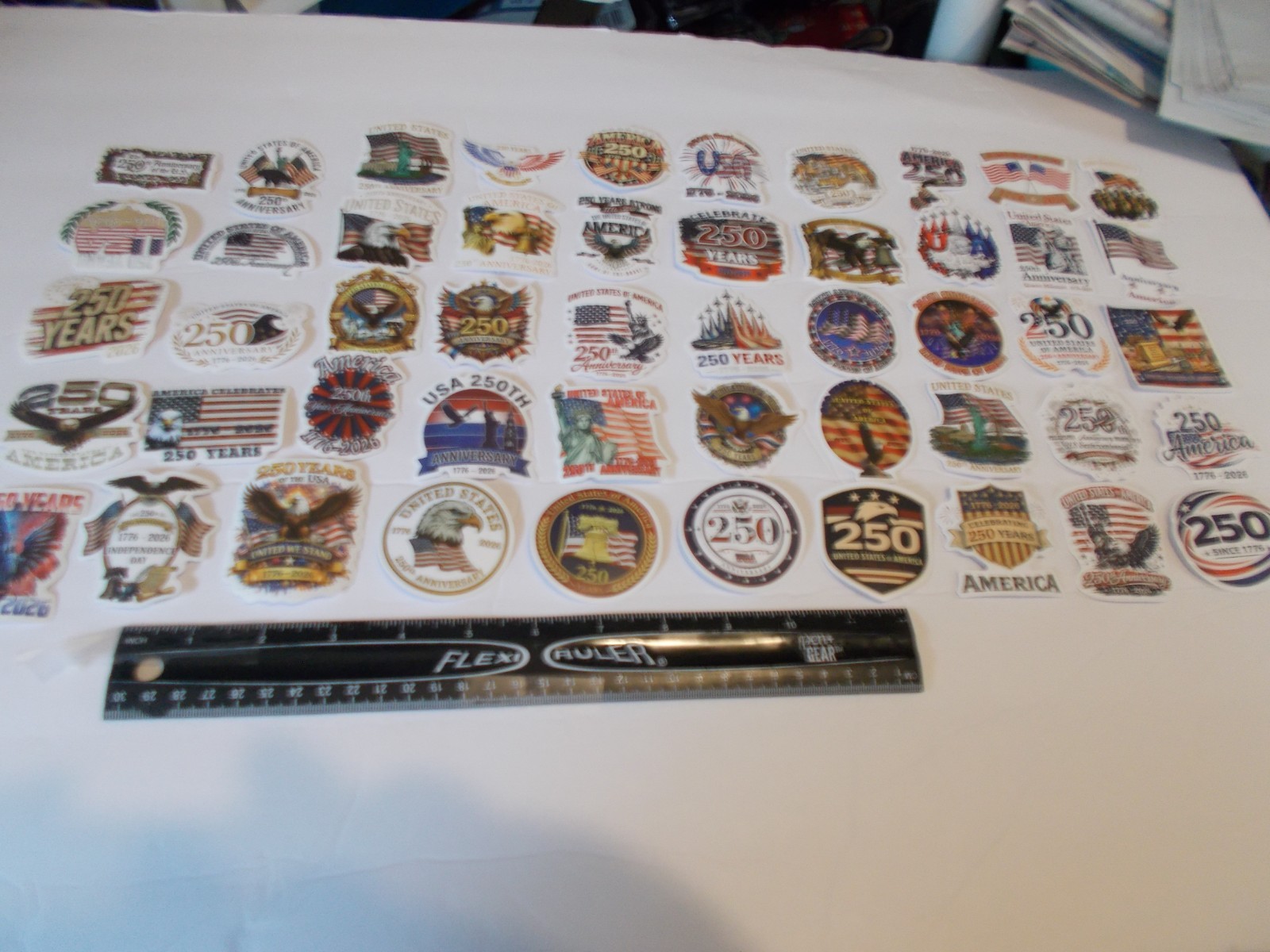 100 American 250th Anniversary Stickers 50 Different Stickers 2 of each