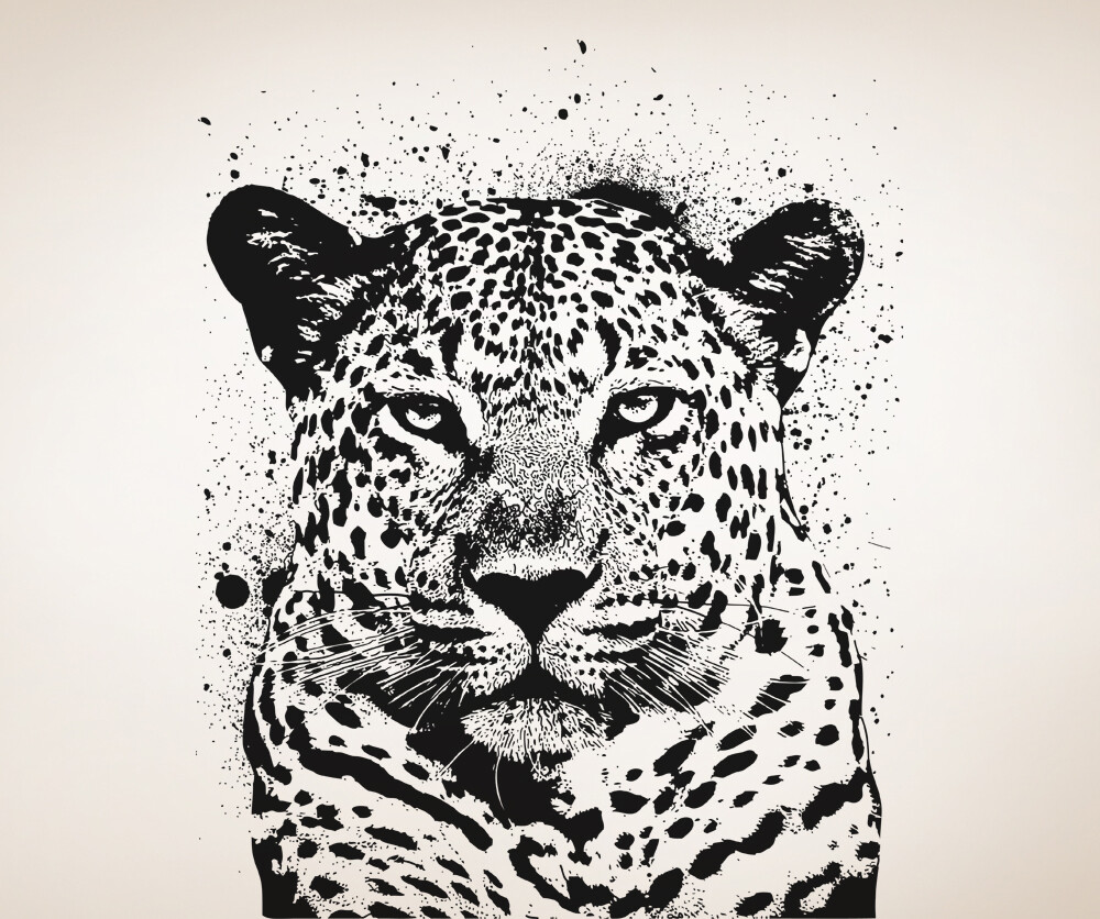 Stickerbrand Vinyl Wall Decal Sticker Spray Paint Leopard #OS_AA652