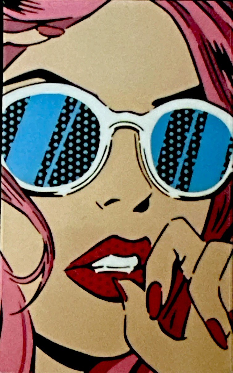 SEXY GIRL STICKER✨💋💅🏻💋✨2 1/2” X 1 1/2”✨GLOSSY✨IM IN LOVE WITH YOU✨❤️👓🩷💫