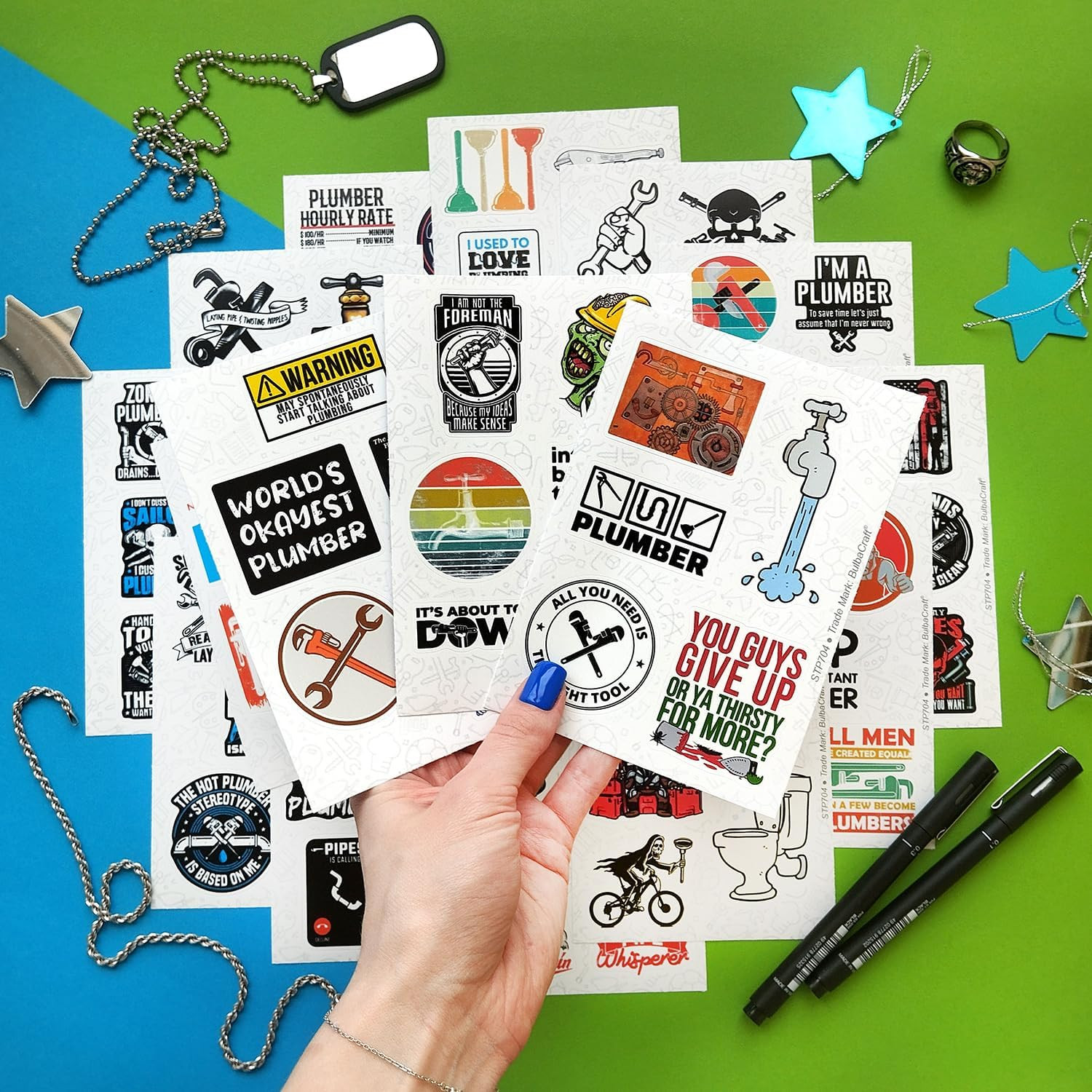 100Pcs Funny Plumbing Stickers for Hard Hat – Plumber Gifts Men Plumber…