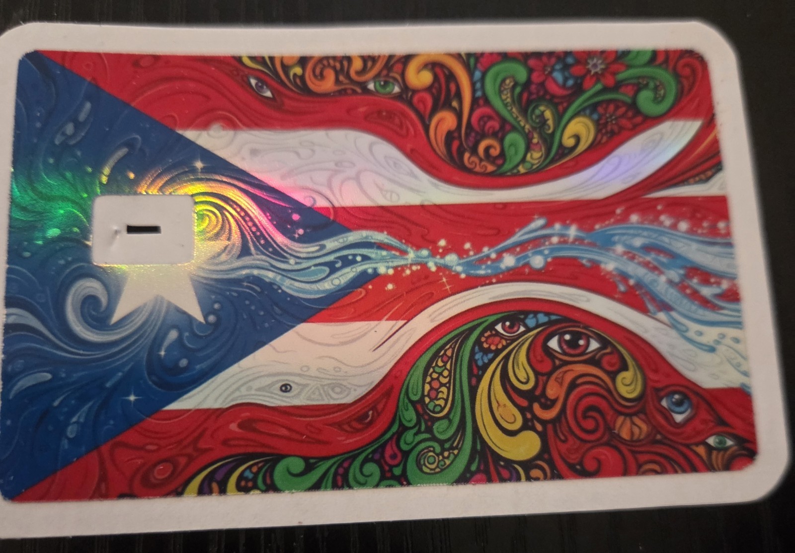 Acid Trip Puerto Rican Flag ATM Debit Credit Card Skin Sticker Rico