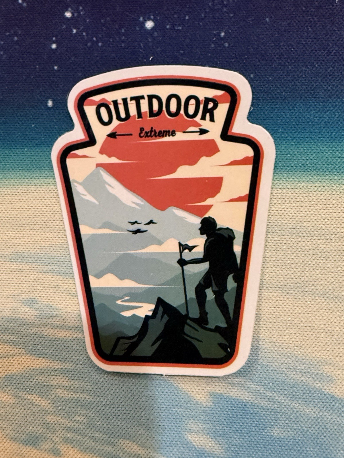 Outdoors Hiking Camping Adventure Nature Mountain Forest Trail Sticker Decal