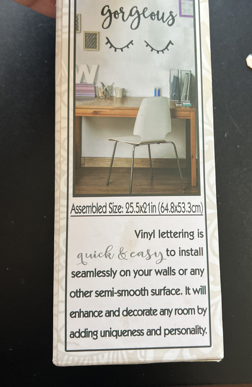 Hello Gorgeous Vinyl Lettering Wall Art for semi-smooth surface, Easy install