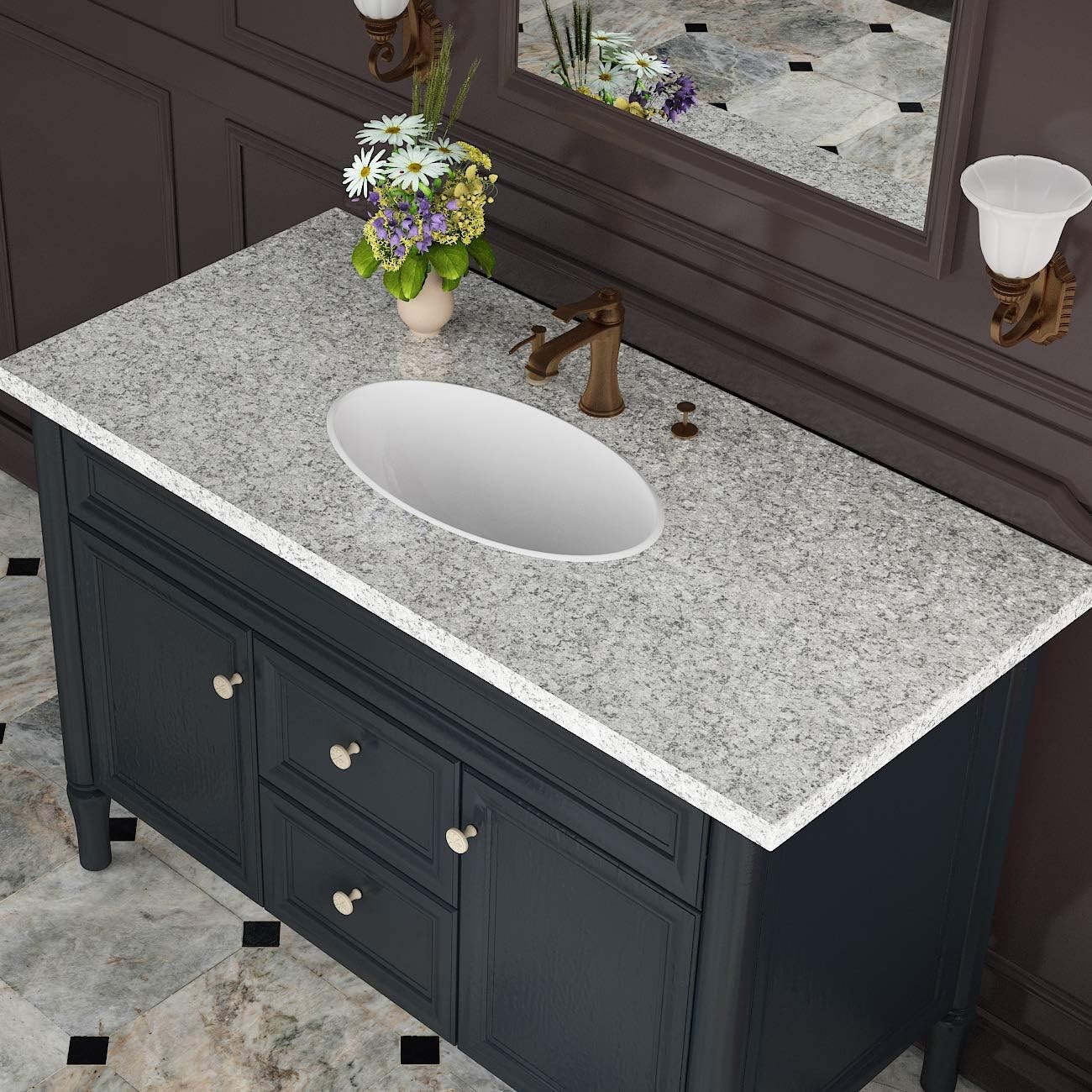 24 x 197 Inch Wide Granite Countertop Waterproof Gray Granite Peel and Stick …