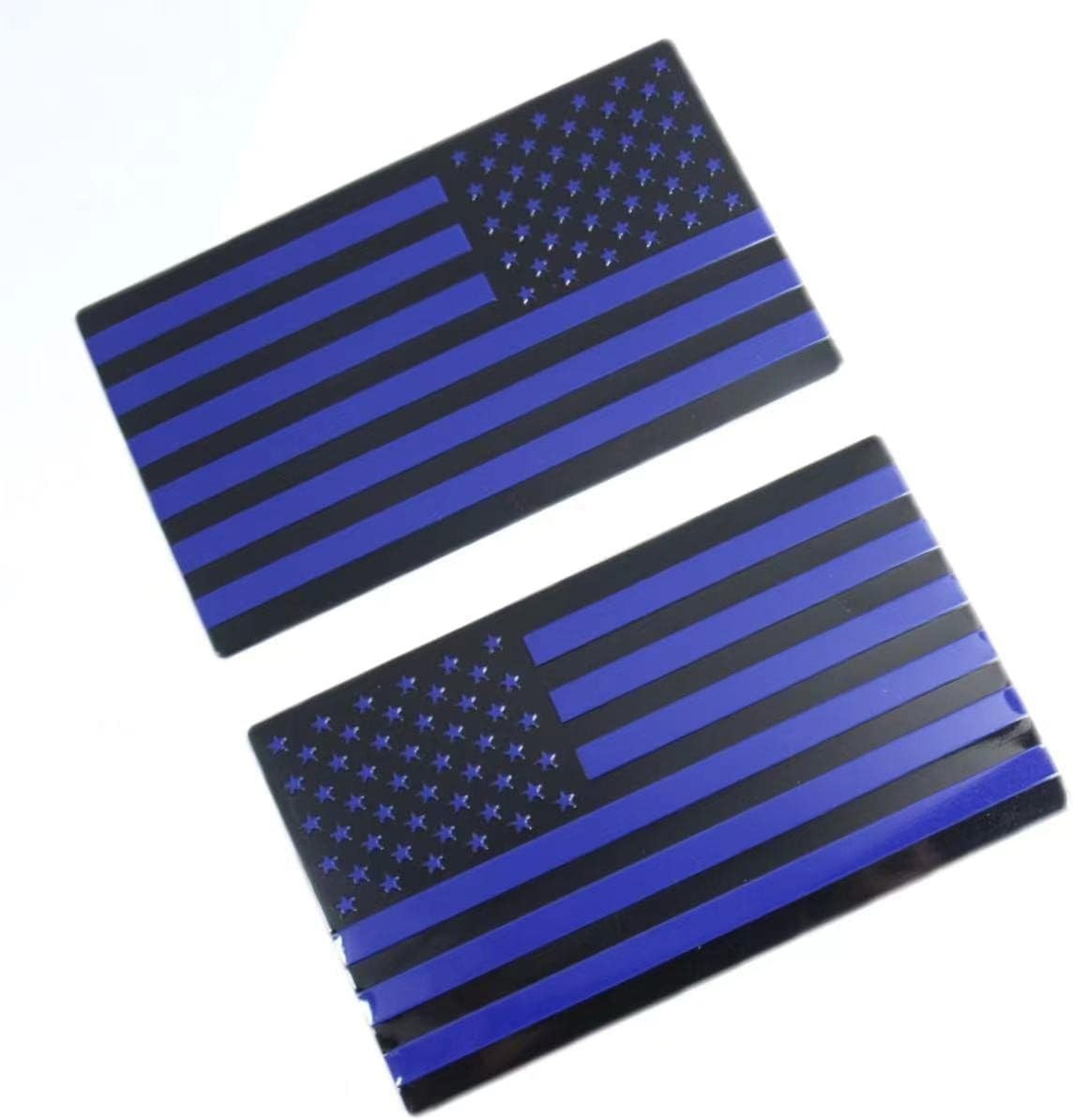 Black Metal Flag Emblem for Cars Trucks 2pcs Forward and Reverse Set (5"x3") (Bl